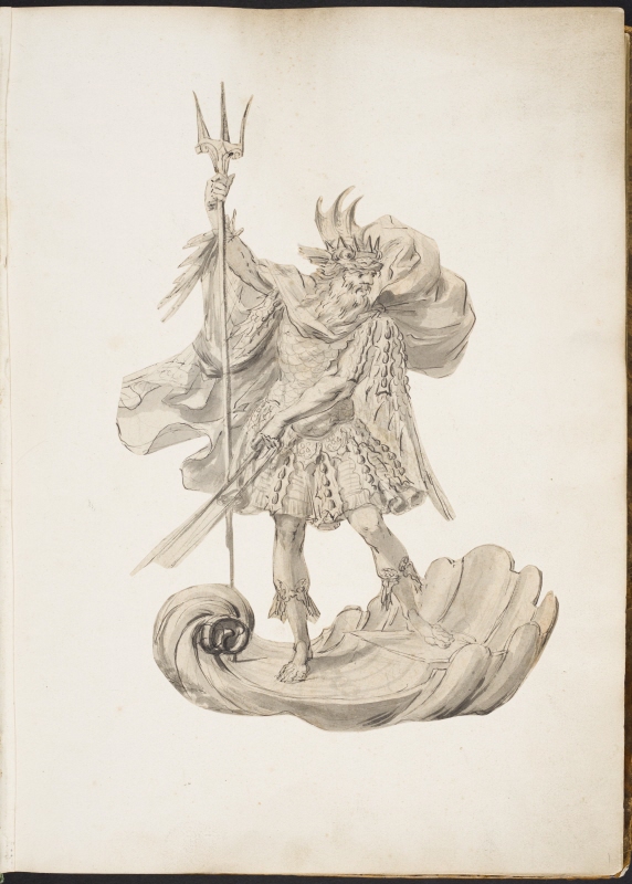 Kostym förslag till Neptun, för operan "Ercole amante" (?)