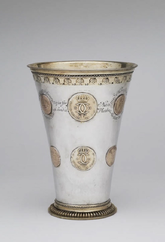 Cup with mounted coins