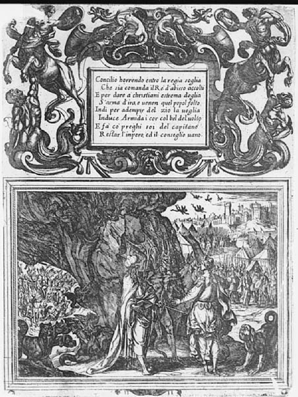 Tassos "Gerusalemme liberata" (1562). Illustation till "Canto IV"