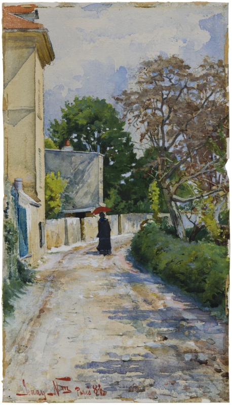 A Woman Walking in Paris