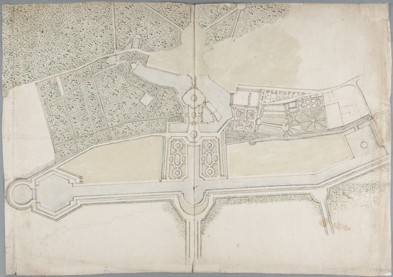 Plan över trädgårdarna och Grand Canal, Chantilly