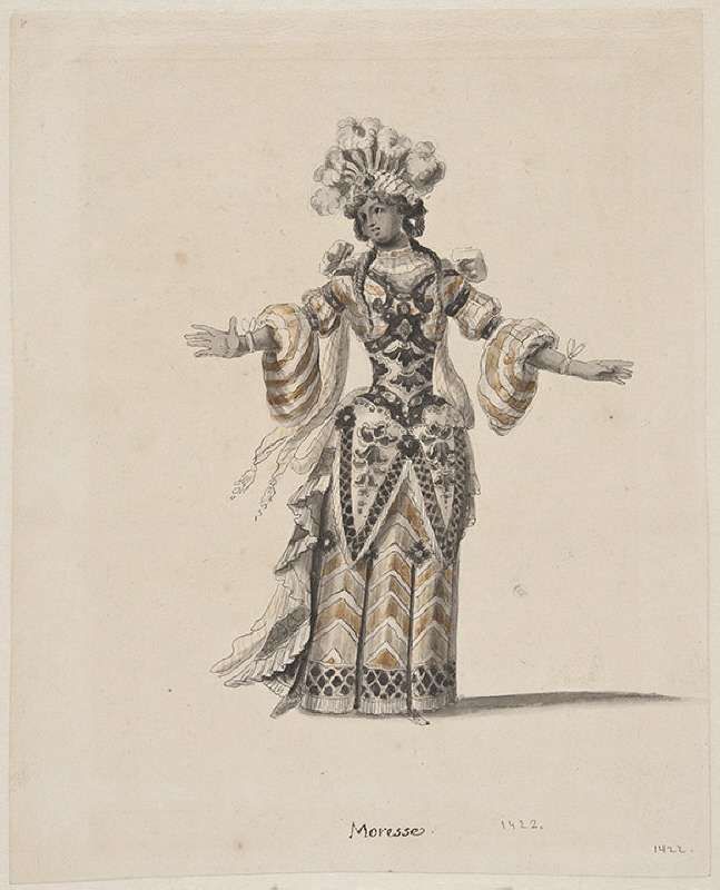Costume sketch for the Moorish woman to the carousel Les Galants Maure