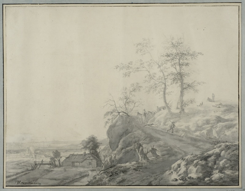 Rocky Landscape with a Road Descending to a Plain
