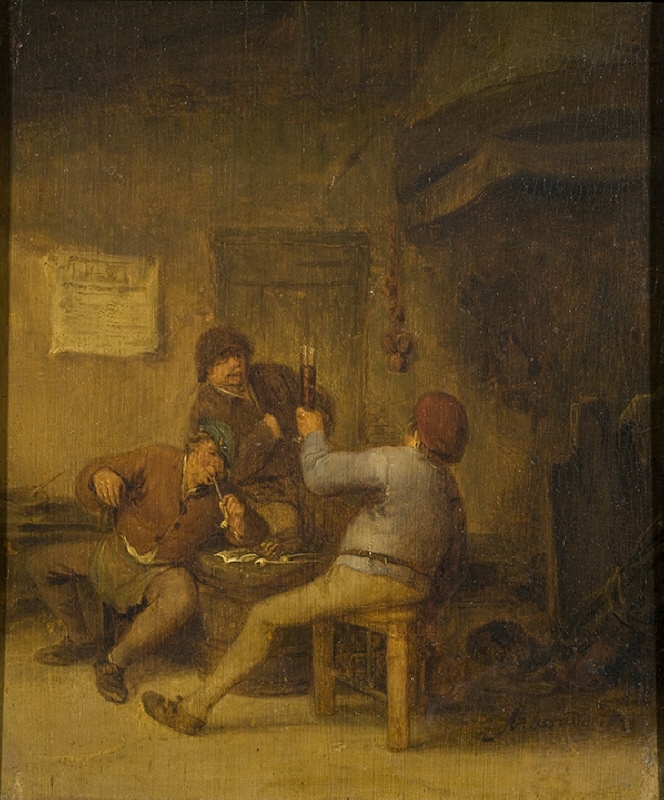 Peasants Drinking and Smoking
