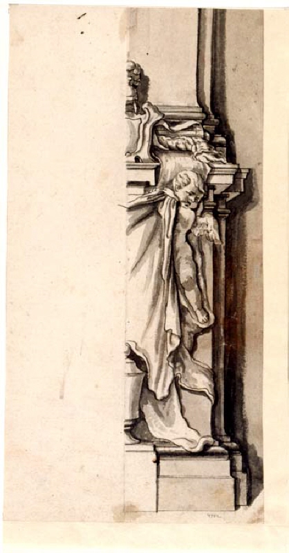 Adrien Vrijburghs grav, S. Maria dell'Anima, Rom. Halverad elevation
