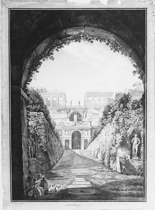 Villa Farnese, parti av trädgård