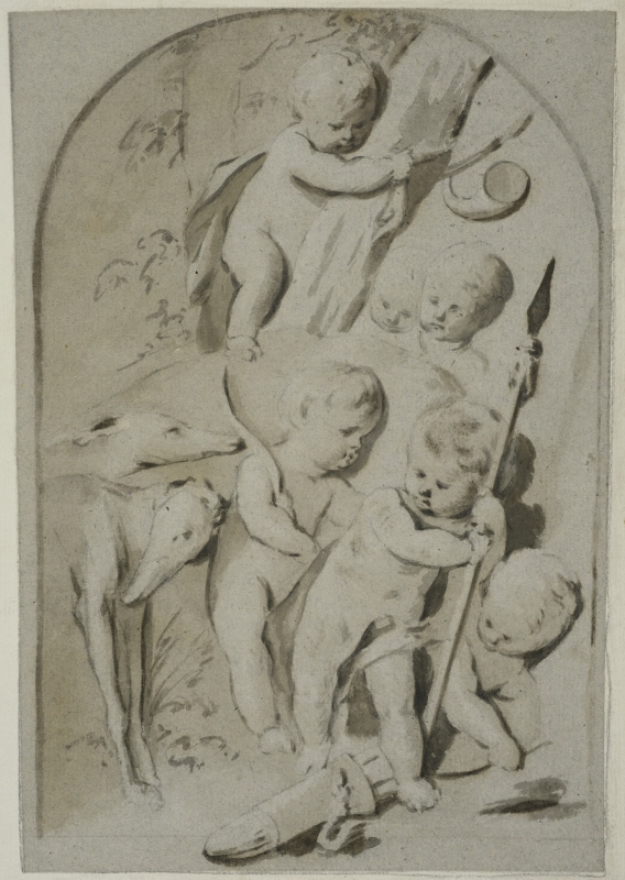 Six Putti with Hunting Attributes