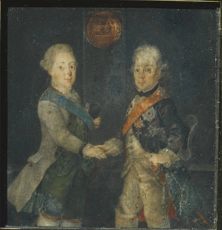 Kronprins Gustav (III) (1746-1792) och Henrik (1762-1802), prins av Preussen, c 1770