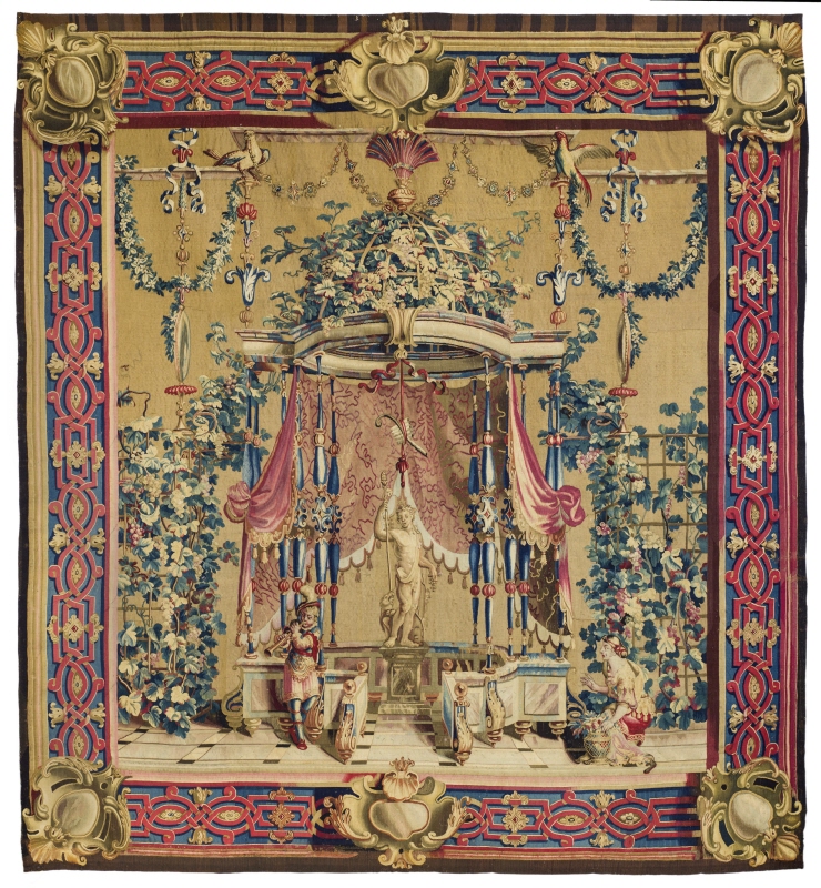Tapestry, Grotesques de Berain, "The Offering to Bacchus"