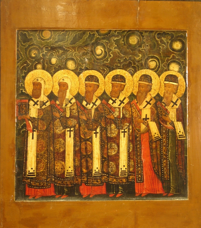 Six selected Saints in adoration