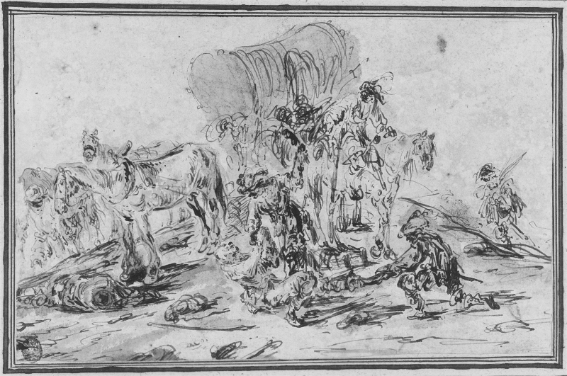 Soldiers Plundering a Caravan
