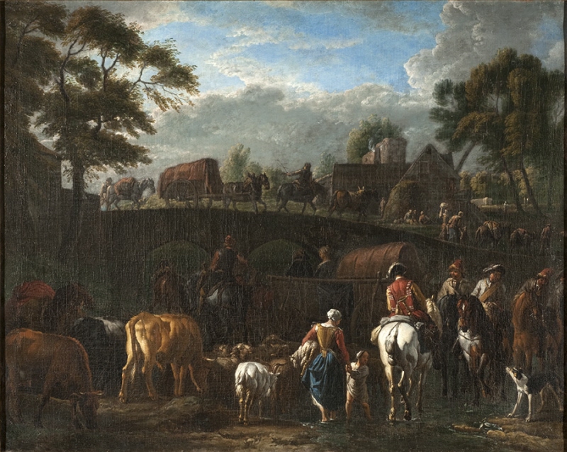 Landscape with Peasants, Soldiers and Cattle