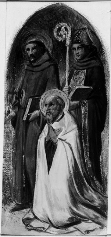 S:t Hieronymus, S:t Franciskus och S:t Ludovicus. Målning i Galleriet i Siena