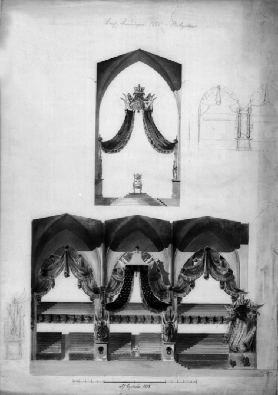 Dekoration vid Karl XIV Johans kröning i Storkyrkan