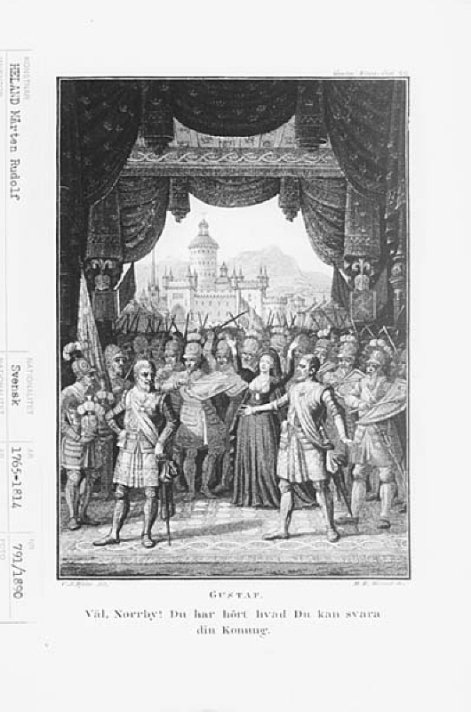 Scen ur Gustav III:s "Gustav Vasa". Akt 2, scen 4