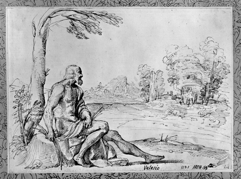 Man resting in a landscape setting