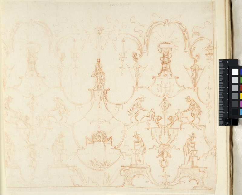 Study for a Wall Panel or Tapestry with Asclepius, a Snake, Singeries etc.