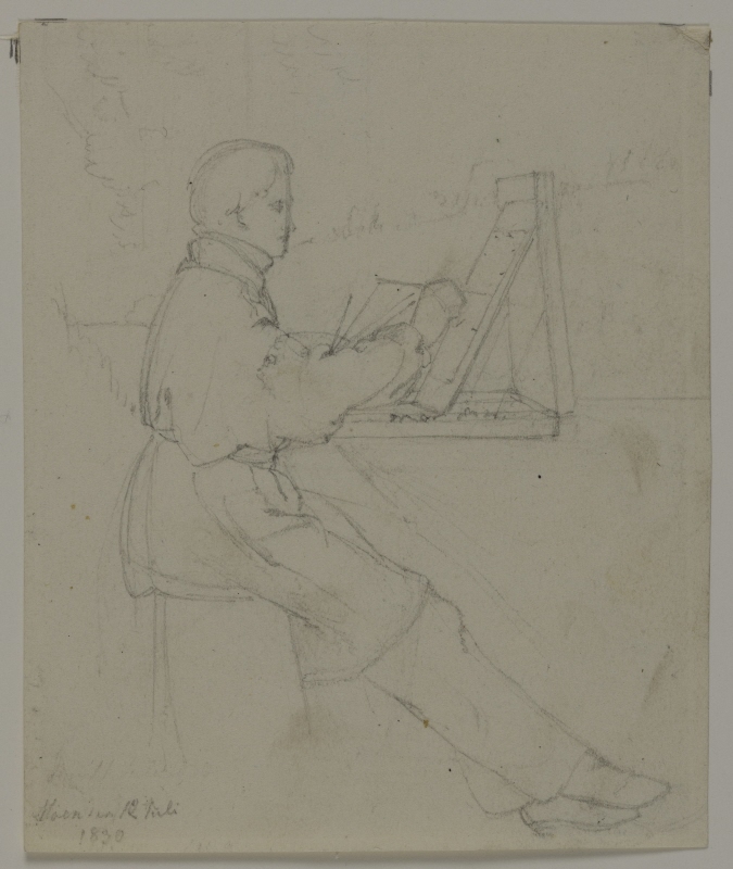 Figurstudie, målande man, 1830