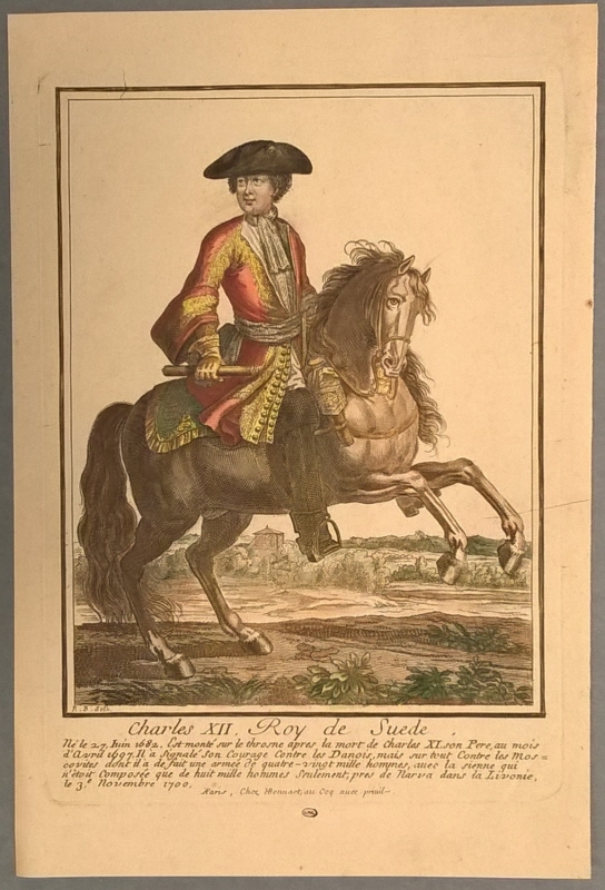 Karl XII (1682-1718), kung av Sverige, till häst