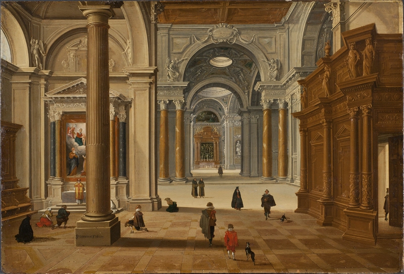 Interiör av barockkyrka