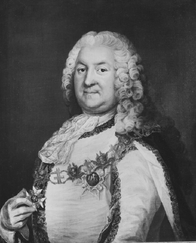 Erland Broman (1704-1757), friherre, kammarherre, president i Kommerskollegium, gift med 1. Eva Johanna Drakenhielm, 2. grevinnan Vilhelmina Magdalena Taube