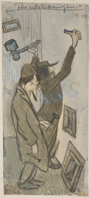 Före utställningen, självporträtt med Ole Kruse (1868–1948), 1904