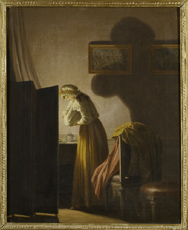 A Woman Picking Fleas by Candlelight