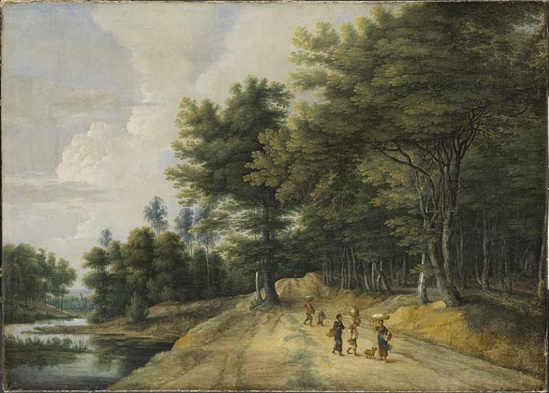 Landscape with a Road through a Beech Forest