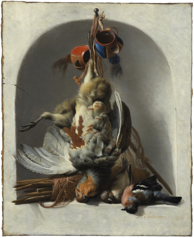 Still Life with Birds and Hunting Gear in a Niche