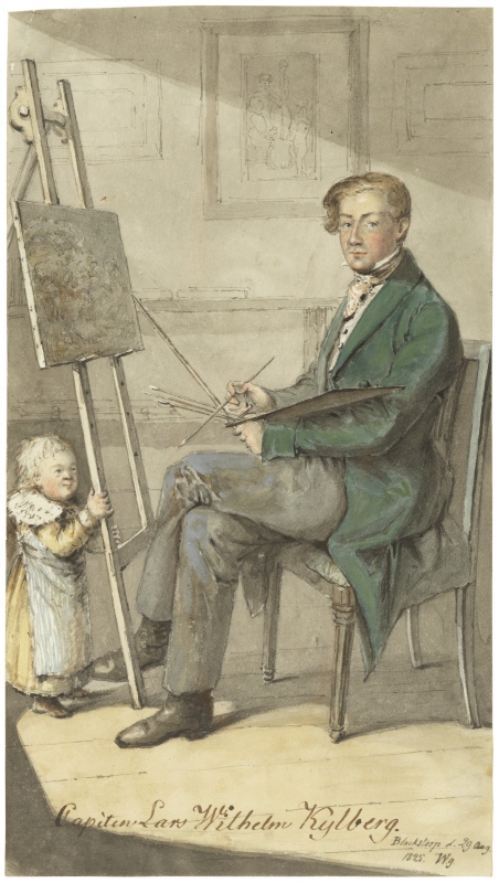 Lars Wilhelm Kylberg (1798-1865), kapten, konstnär, gift med Maria Elisabeth Dorotea Ahlberg