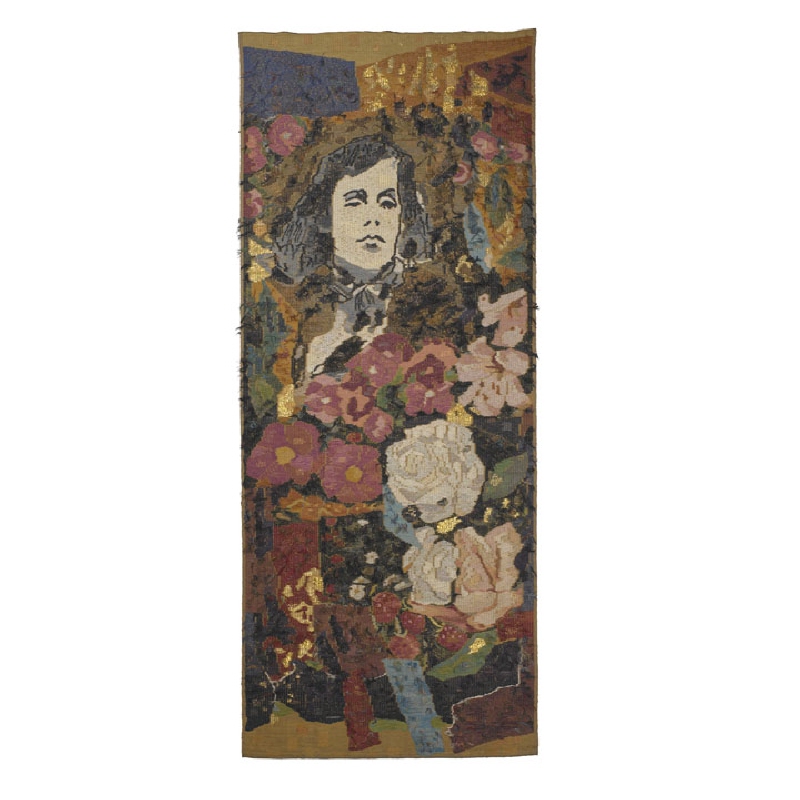 Del av textil utsmyckning "Till Garbo - hommage med rosenbrokad, stillbild och tre orientaliska gömställen"