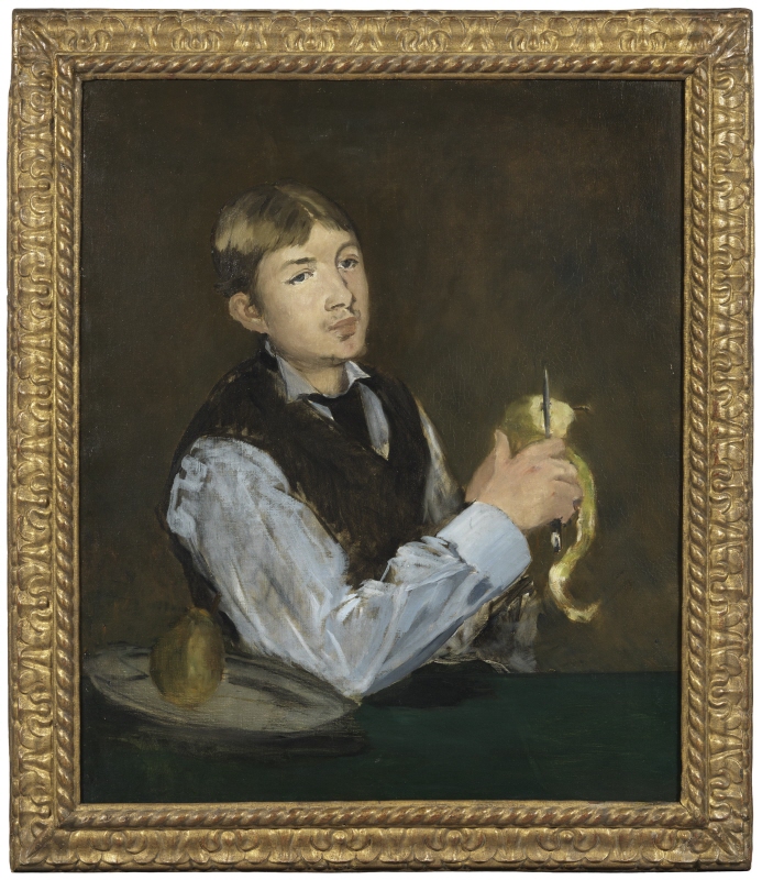 Young Boy Peeling a Pear