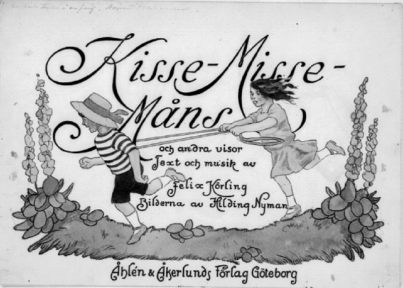 Titelsida till "Kisse Misse Måns och andra visor", Barnens stora julkalender 1913