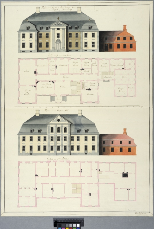 Mr. de Plessen's Townhouse, Blumendorf. Elevations and floor plans