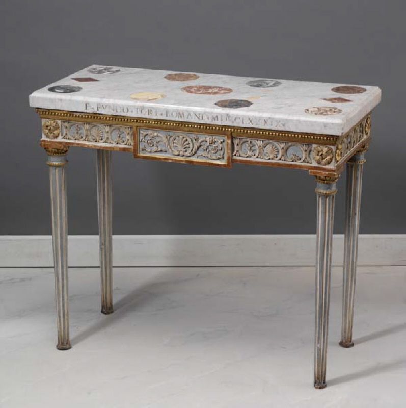 Wall Table with Tabletop of Marble Specimens from Forum Romanum