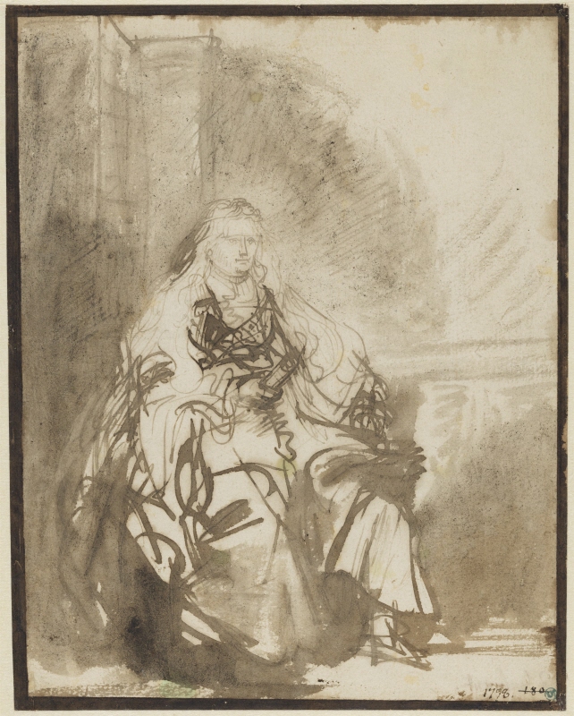 Esther, Study for the etching, the Great Jewish Bride (1635)