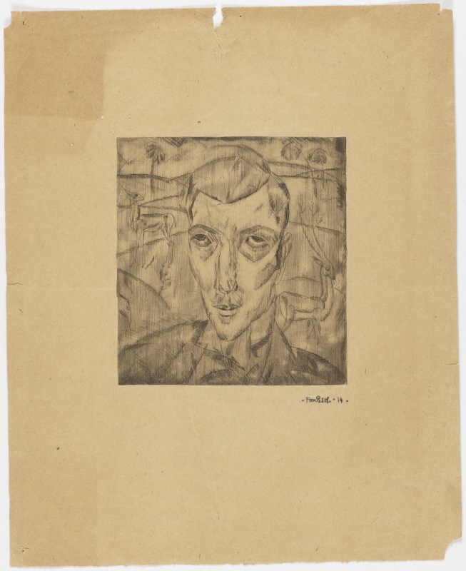 Self-portrait, Einar Forseth (1892-1988), artist, married to Irma Maria Ahlmén