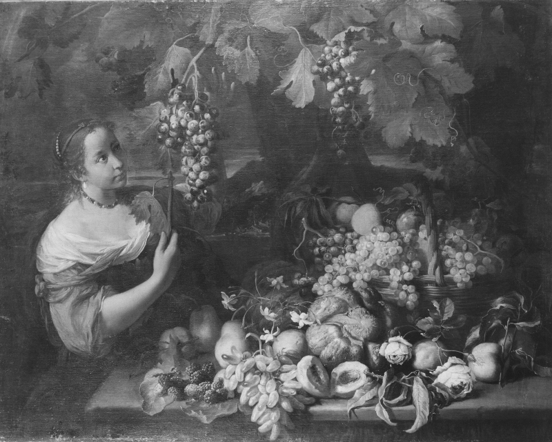 Girl with Grapes and Still Life with Fruit