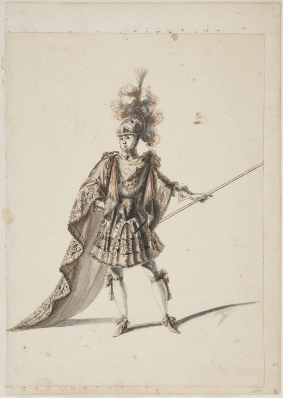 Sketch for costume in the opera Amadis by Lully