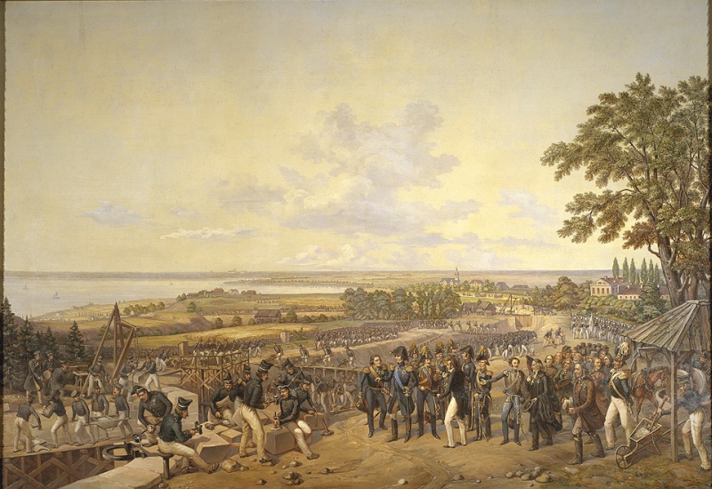 King Carl XIV Johan of Sweden Visiting the Canal Locks at Berg in 1819