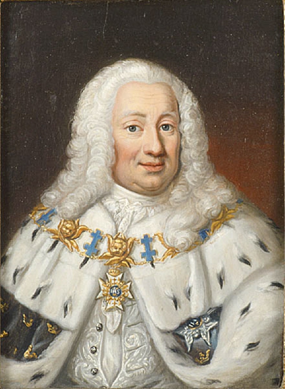 Fredrik I (1676-1751), count of Hessen-Kassel, king of Sweden, married to 1. Lovisa Dorotea Sofia of Prussia, 2. Ulrika Eleonora t.Y. of Sweden