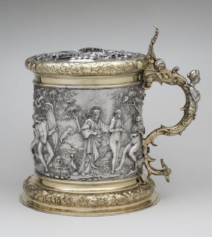 Tankard depicting Adam and Eve in the Paradise