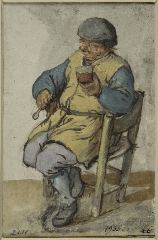 Seated Peasant, Holding a Glass of Beer