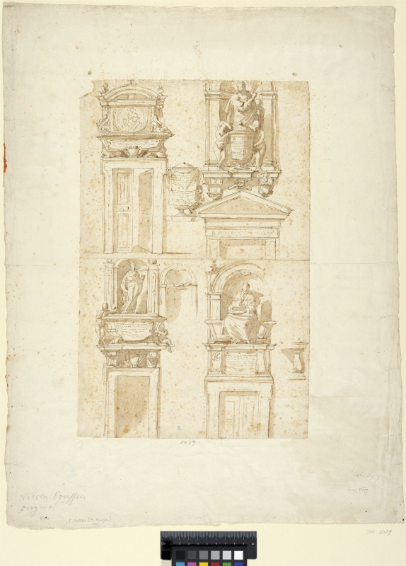 Sketches of funerary monuments