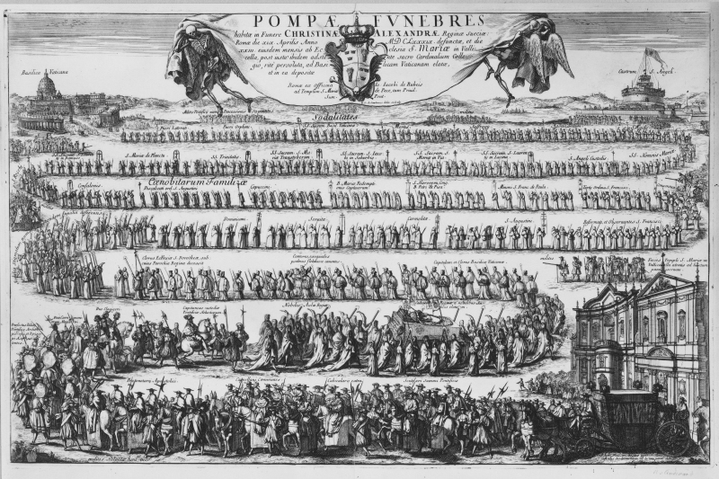 Kristinas begravningsprocession 1689 i Rom