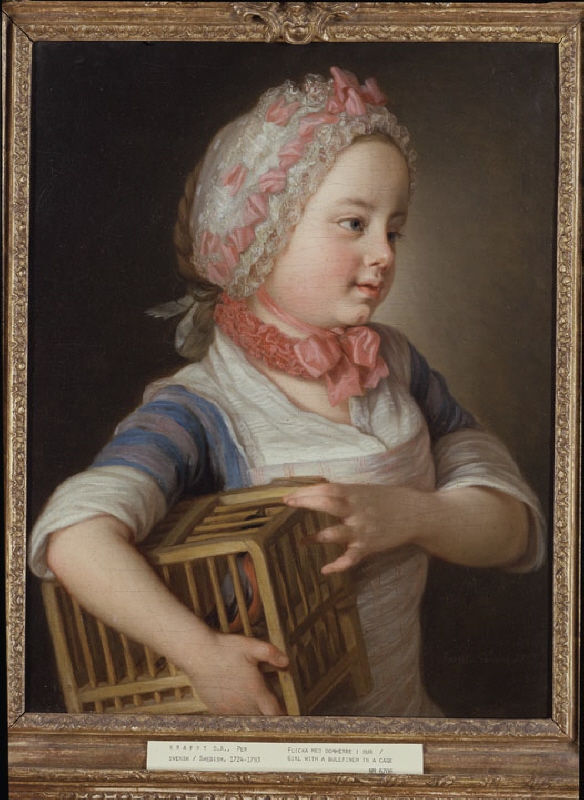 Girl with Bullfinch in a Cage