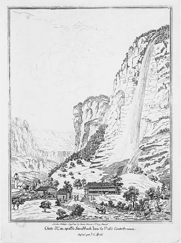 Vattenfallet Staubbach i dalen Lauterbrunnen