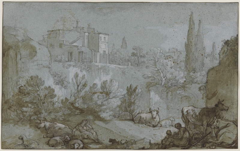 Italian Landscape with Shepherds and Animals