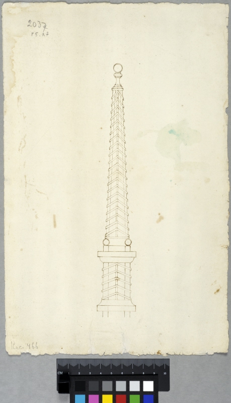 Wooden Obelisk. Elevation
