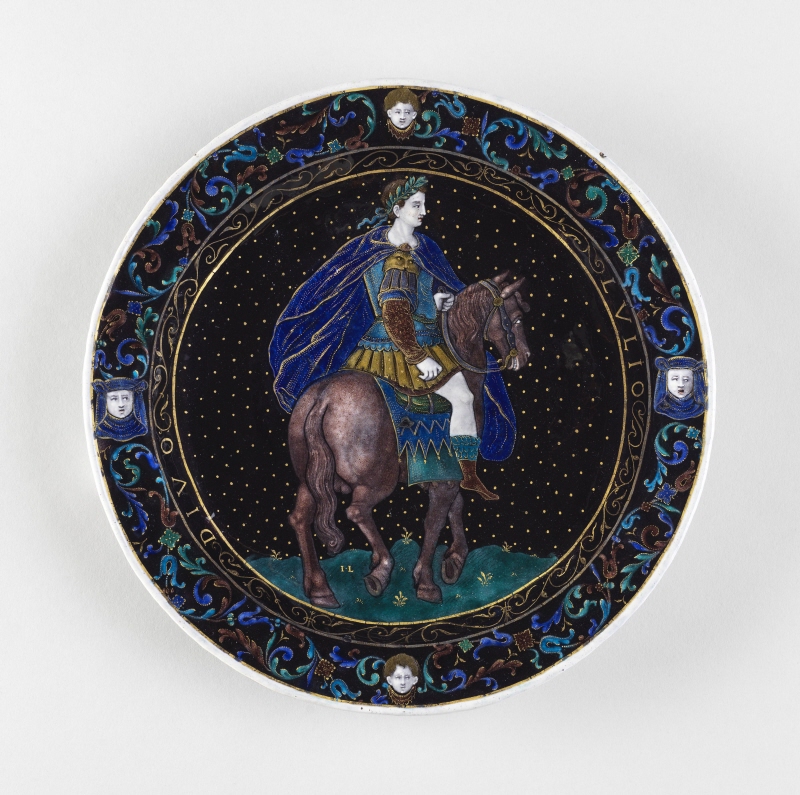 Tallrik med dekor av Kejsar Claudius till häst